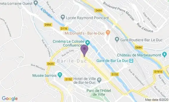 Localisation Crédit Mutuel Agence de Bar le Duc Rochelle