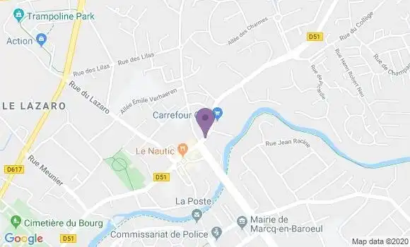 Localisation Crédit Mutuel Agence de Marcq en Baroeul Bourg