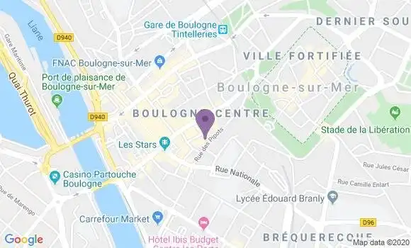 Localisation Crédit Mutuel Agence de Boulogne sur Mer Pipots