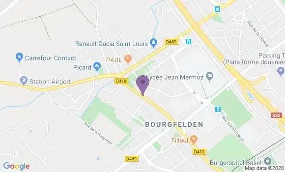 Localisation Crédit Mutuel Agence de Saint Louis Bourgfelden