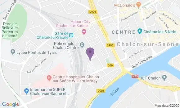 Localisation Crédit Mutuel Agence de Châlon sur Saône Pompidou