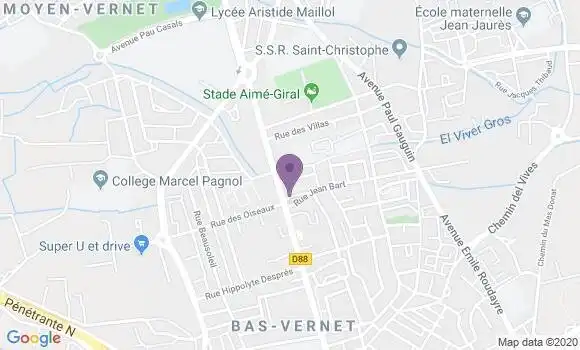 Localisation Société Générale Agence de Perpignan Joffre