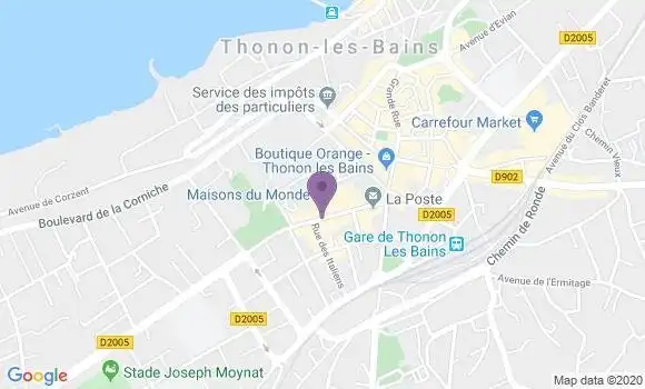 Localisation Crédit Mutuel Agence de Thonon les Bains Chablais