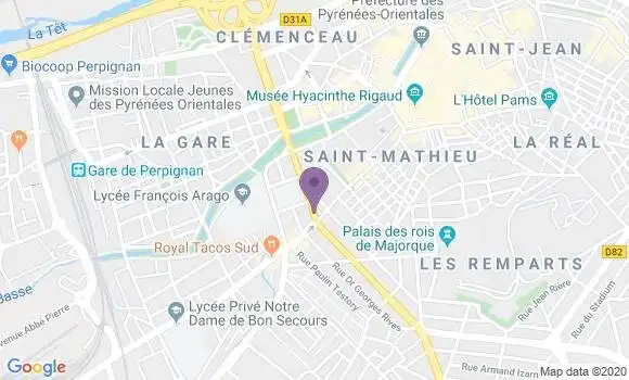 Localisation Société Générale Agence de Perpignan Mercader