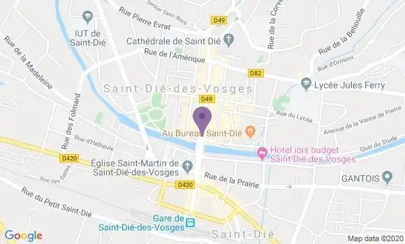 Localisation Crédit Mutuel Agence de Saint Die des Vosges