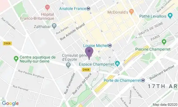 Localisation Crédit Mutuel Agence de Levallois Perret Villiers