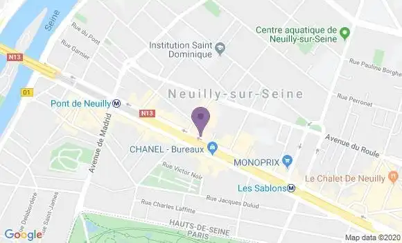 Localisation Crédit Mutuel Agence de Neuilly sur Seine les Sablons