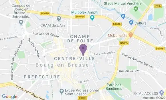 Localisation Crédit Mutuel Agence de Bourg en Bresse Robin