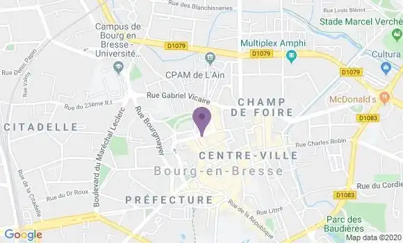 Localisation Crédit Mutuel Agence de Bourg en Bresse Bressan
