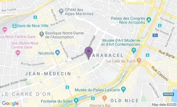 Localisation Crédit Mutuel Agence de Nice Pastorelli