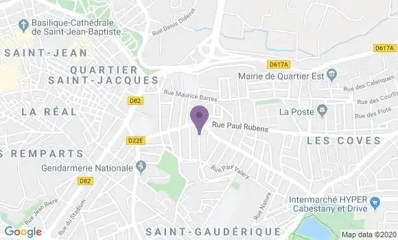 Localisation Société Générale Agence de Perpignan Mermoz