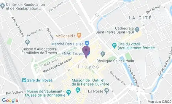 Localisation Crédit Mutuel Agence de Troyes
