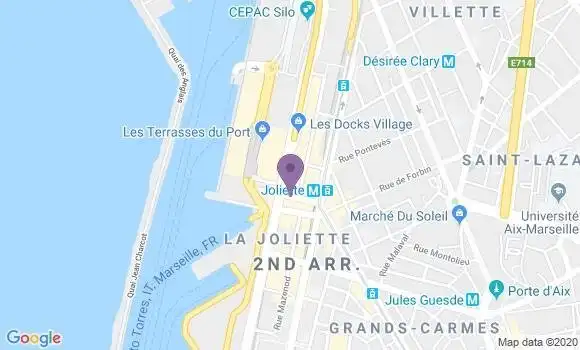 Localisation Crédit Mutuel Agence de Marseille Joliette