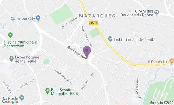 Localisation Crédit Mutuel Agence de Marseille Mazargues