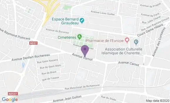 Localisation Crédit Mutuel Agence de La Rochelle Carnot