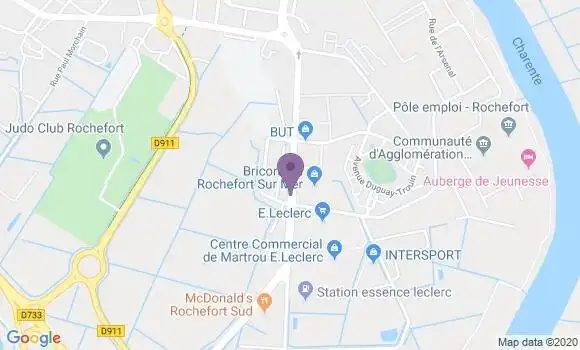 Localisation Crédit Mutuel Agence de Rochefort Martrou