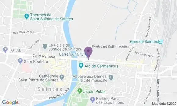 Localisation Crédit Mutuel Agence de Saintes