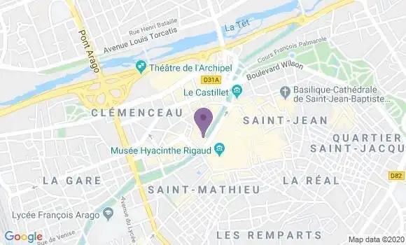 Localisation Société Générale Agence de Perpignan Vauban