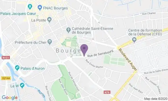 Localisation Crédit Mutuel Agence de Bourges les Marronniers