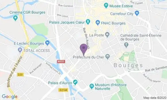 Localisation Crédit Mutuel Agence de Bourges Auron