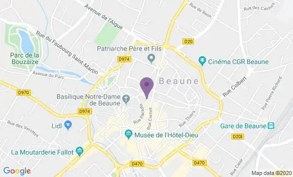 Localisation Crédit Mutuel Agence de Beaune Monge