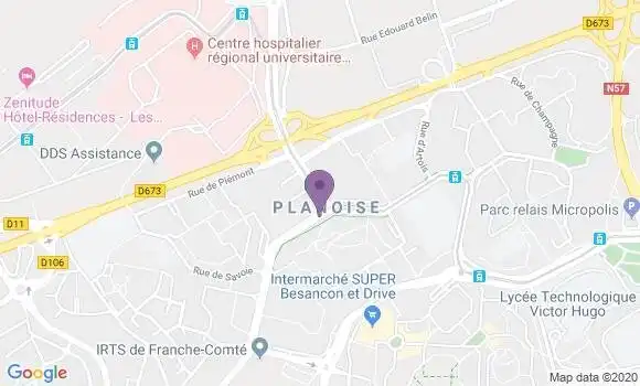Localisation Crédit Mutuel Agence de Besançon Planoise