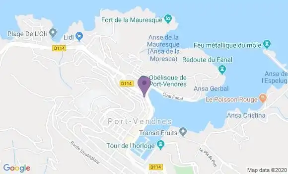 Localisation Société Générale Agence de Port Vendres