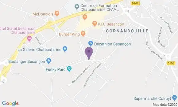Localisation Crédit Mutuel Agence de Besançon Châteaufarine