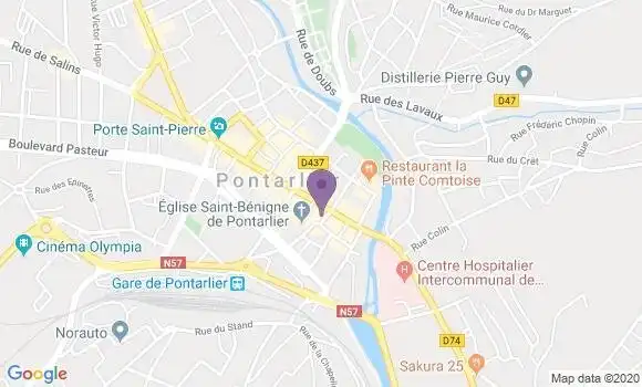 Localisation Crédit Mutuel Agence de Pontarlier Saint Bénigne