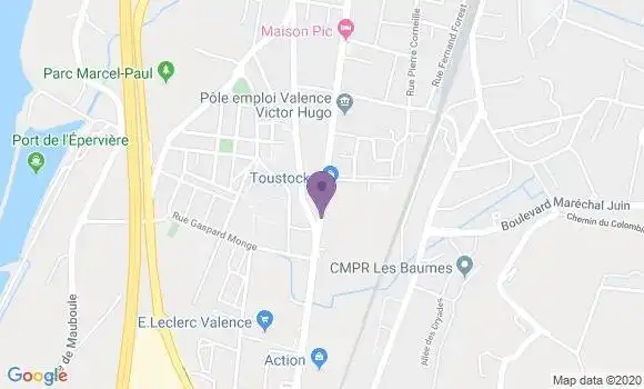 Localisation Crédit Mutuel Agence de Valence Sud