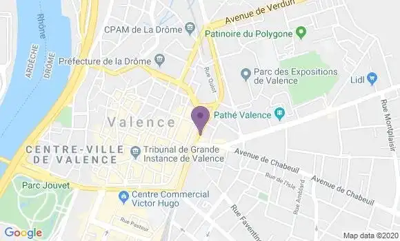 Localisation Crédit Mutuel Agence de Valence Sadi Carnot