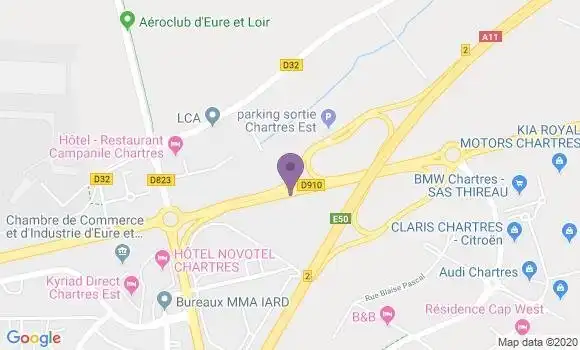 Localisation Crédit Mutuel Agence de Chartres Madeleine