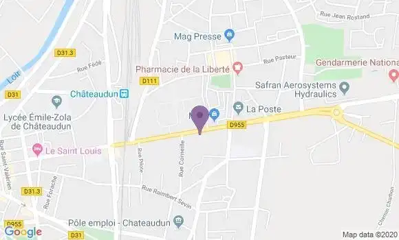 Localisation Crédit Mutuel Agence de Châteaudun Kellermann