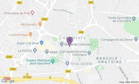 Localisation Crédit Mutuel Agence de Colomiers