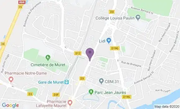Localisation Crédit Mutuel Agence de Muret