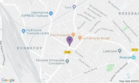 Localisation Crédit Mutuel Agence de Toulouse Bonnefoy