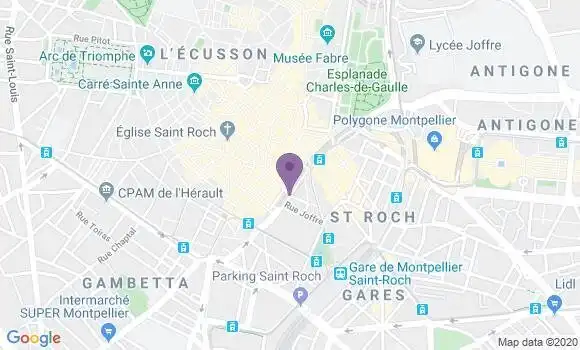 Localisation Crédit Mutuel Agence de Montpellier Opéra