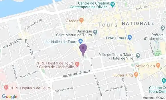 Localisation Crédit Mutuel Agence de Tours Halles Commerce