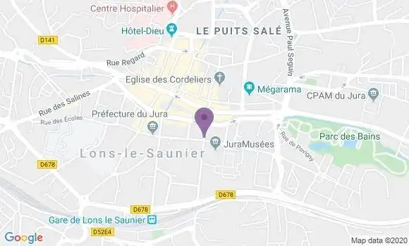 Localisation Crédit Mutuel Agence de Lons le Saunier Rouget de Lisle