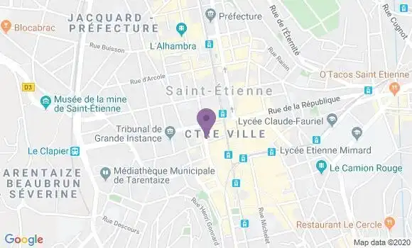 Localisation Crédit Mutuel Agence de Saint Etienne Résistance