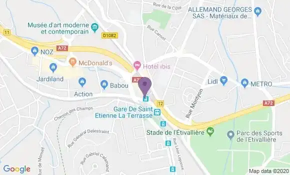 Localisation Crédit Mutuel Agence de Saint Etienne Terrasse