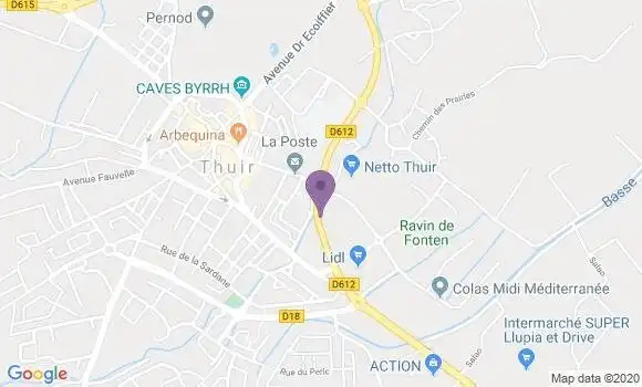 Localisation Société Générale Agence de Thuir