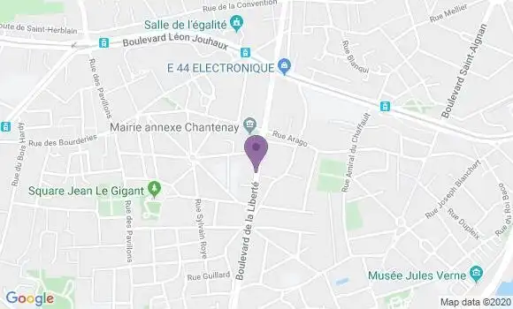 Localisation Crédit Mutuel Agence de Nantes Chantenay