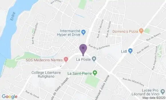 Localisation Crédit Mutuel Agence de Nantes Eraudière