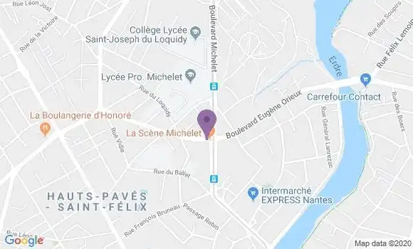 Localisation Crédit Mutuel Agence de Nantes Saint Félix