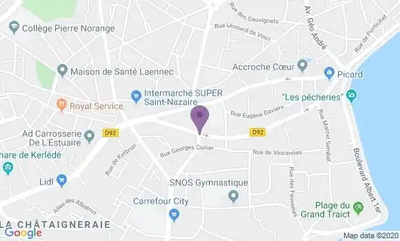 Localisation Crédit Mutuel Agence de Saint Nazaire le Perthuischaud