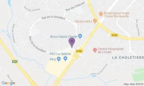 Localisation Crédit Mutuel Agence de Cholet Pk3