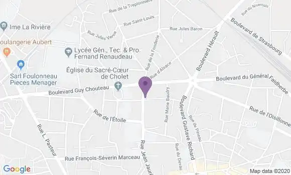 Localisation Crédit Mutuel Agence de Cholet Sacre