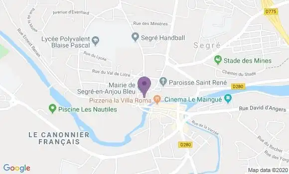 Localisation Crédit Mutuel Agence de Segré Haut Anjou