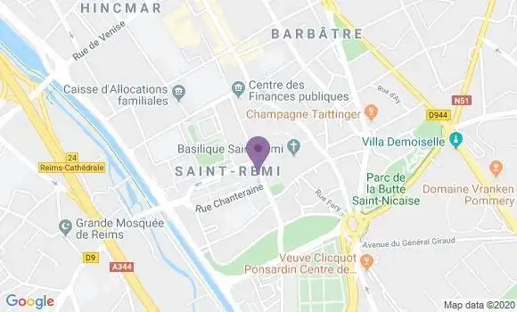 Localisation Crédit Mutuel Agence de Reims Europe